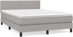 ΚΡΕΒΑΤΙ BOXSPRING ΜΕ ΣΤΡΩΜΑ ΑΝΟΙΧΤΟ ΓΚΡΙ 140X190 ΕΚ. ΥΦΑΣΜΑΤΙΝΟ 3139969