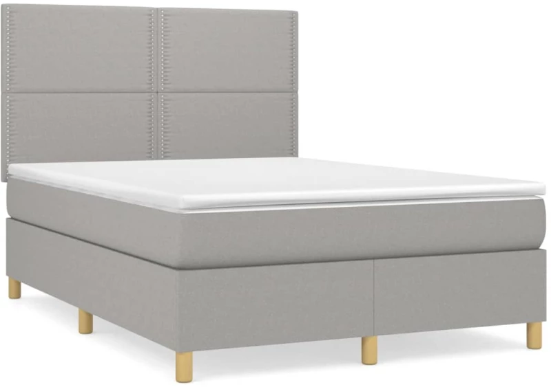 ΚΡΕΒΑΤΙ BOXSPRING ΜΕ ΣΤΡΩΜΑ ΑΝΟΙΧΤΟ ΓΚΡΙ 140X190 ΕΚ. ΥΦΑΣΜΑΤΙΝΟ 3142249