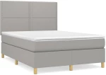ΚΡΕΒΑΤΙ BOXSPRING ΜΕ ΣΤΡΩΜΑ ΑΝΟΙΧΤΟ ΓΚΡΙ 140X190 ΕΚ. ΥΦΑΣΜΑΤΙΝΟ 3142249