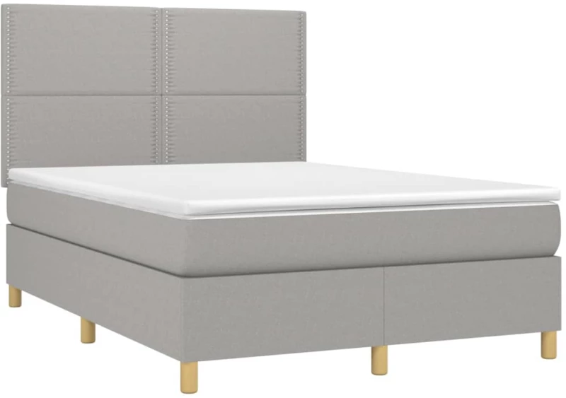 ΚΡΕΒΑΤΙ BOXSPRING ΜΕ ΣΤΡΩΜΑ ΑΝΟΙΧΤΟ ΓΚΡΙ 140X190 ΕΚ. ΥΦΑΣΜΑΤΙΝΟ 3142249