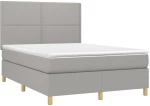 ΚΡΕΒΑΤΙ BOXSPRING ΜΕ ΣΤΡΩΜΑ ΑΝΟΙΧΤΟ ΓΚΡΙ 140X190 ΕΚ. ΥΦΑΣΜΑΤΙΝΟ 3142249