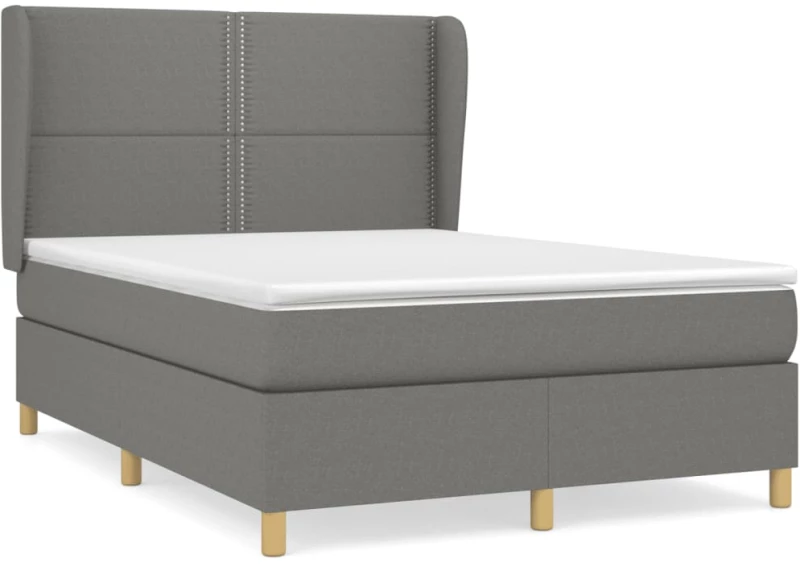 ΚΡΕΒΑΤΙ BOXSPRING ΜΕ ΣΤΡΩΜΑ ΣΚΟΥΡΟ ΓΚΡΙ 140X200 ΕΚ ΥΦΑΣΜΑΤΙΝΟ 3128446
