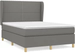 ΚΡΕΒΑΤΙ BOXSPRING ΜΕ ΣΤΡΩΜΑ ΣΚΟΥΡΟ ΓΚΡΙ 140X200 ΕΚ ΥΦΑΣΜΑΤΙΝΟ 3128446