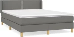 ΚΡΕΒΑΤΙ BOXSPRING ΜΕ ΣΤΡΩΜΑ ΣΚΟΥΡΟ ΓΚΡΙ 140X190 ΕΚ. ΥΦΑΣΜΑΤΙΝΟ 3130186