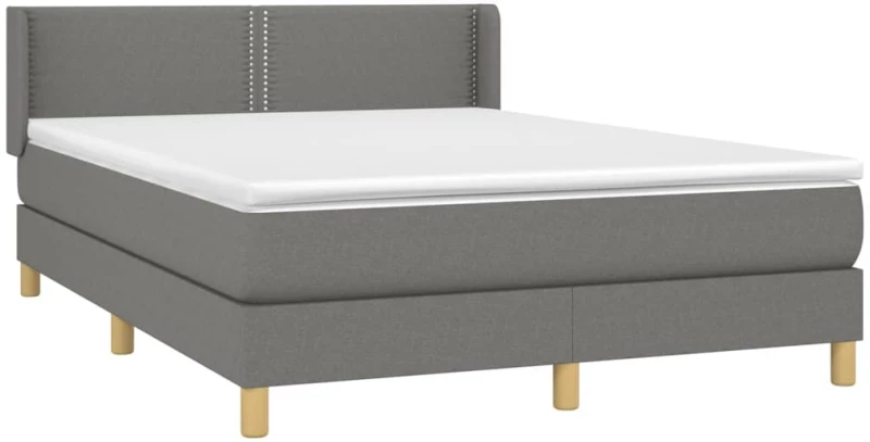 ΚΡΕΒΑΤΙ BOXSPRING ΜΕ ΣΤΡΩΜΑ ΣΚΟΥΡΟ ΓΚΡΙ 140X190 ΕΚ. ΥΦΑΣΜΑΤΙΝΟ 3130186