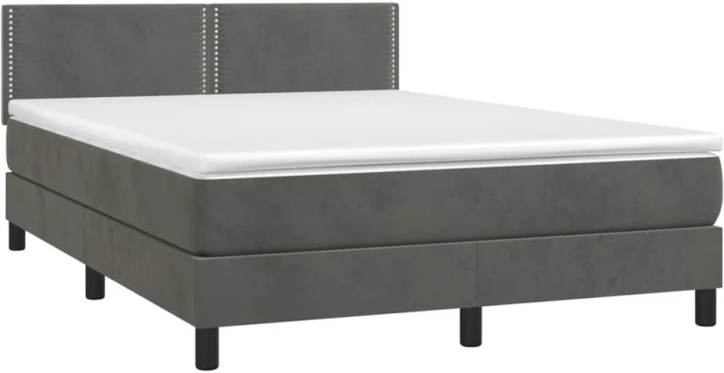 ΚΡΕΒΑΤΙ BOXSPRING ΜΕ ΣΤΡΩΜΑ ΣΚΟΥΡΟ ΓΚΡΙ 140X190 ΕΚ. ΒΕΛΟΥΔΙΝΟ 3141240