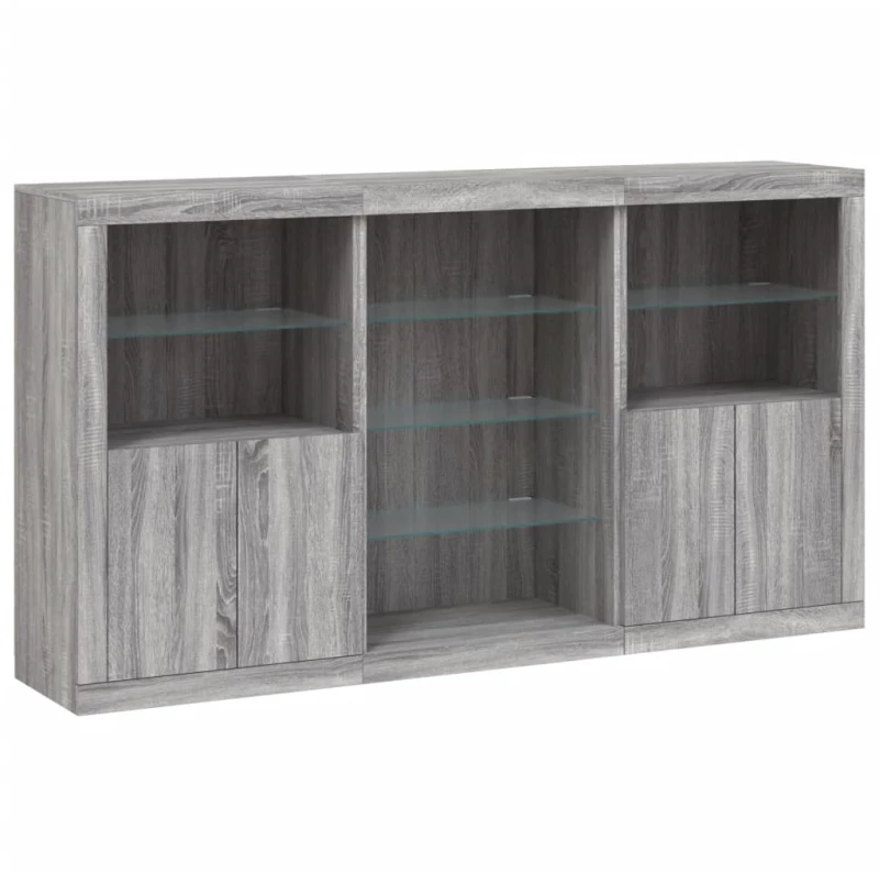 ΜΠΟΥΦΕΣ ΜΕ ΦΩΤΑ LED ΓΚΡΙ SONOMA 181,5 X 37 X 100 ΕΚ. 3209182