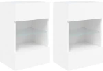 ΈΠΙΠΛΑ ΤΟΙΧΟΥ ΤΗΛΕΟΡΑΣΗΣ ΜΕ LED 2 ΤΕΜ. ΛΕΥΚΑ 40X30X60,5 ΕΚ. 837079