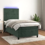 ΚΡΕΒΑΤΙ BOXSPRING ΜΕ ΣΤΡΩΜΑ & LED ΣΚ. ΠΡΑΣΙΝΟ 90X190 ΕΚ ΒΕΛΟΥΔΟ 3136038