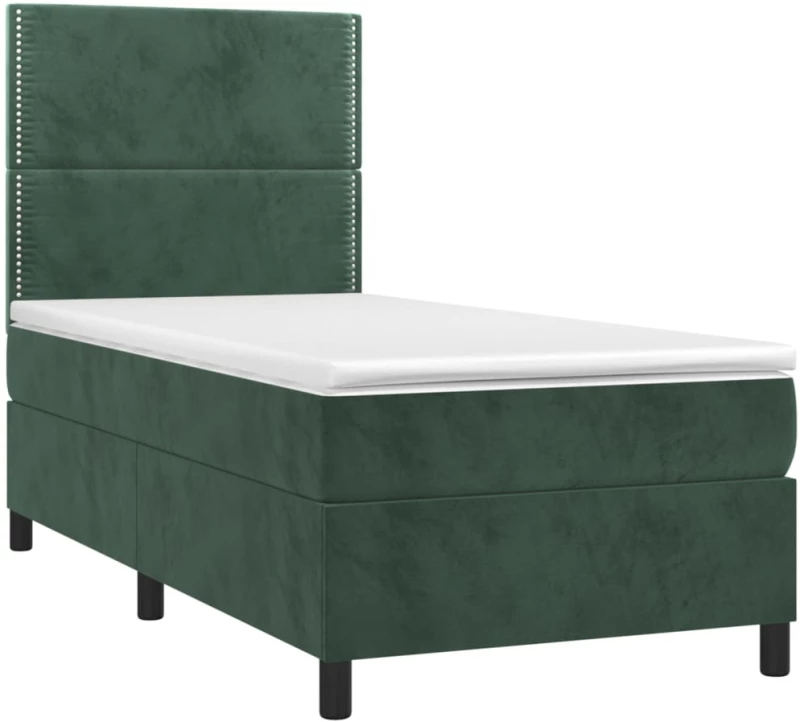 ΚΡΕΒΑΤΙ BOXSPRING ΜΕ ΣΤΡΩΜΑ & LED ΣΚ. ΠΡΑΣΙΝΟ 90X190 ΕΚ ΒΕΛΟΥΔΟ 3136038