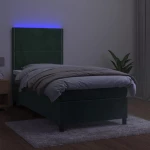 ΚΡΕΒΑΤΙ BOXSPRING ΜΕ ΣΤΡΩΜΑ & LED ΣΚ. ΠΡΑΣΙΝΟ 90X190 ΕΚ ΒΕΛΟΥΔΟ 3136038