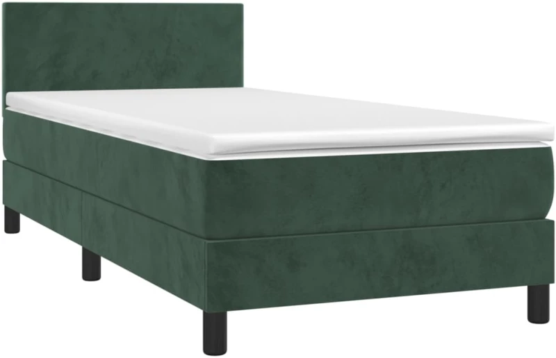 ΚΡΕΒΑΤΙ BOXSPRING ΜΕ ΣΤΡΩΜΑ & LED ΣΚ. ΠΡΑΣΙΝΟ 90X190 ΕΚ ΒΕΛΟΥΔΟ 3134258