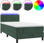 ΚΡΕΒΑΤΙ BOXSPRING ΜΕ ΣΤΡΩΜΑ & LED ΣΚ. ΠΡΑΣΙΝΟ 90X190 ΕΚ ΒΕΛΟΥΔΟ 3134438