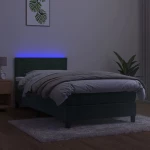 ΚΡΕΒΑΤΙ BOXSPRING ΜΕ ΣΤΡΩΜΑ & LED ΣΚ. ΠΡΑΣΙΝΟ 90X190 ΕΚ ΒΕΛΟΥΔΟ 3134438