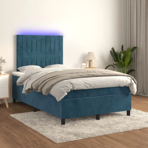 ΚΡΕΒΑΤΙ BOXSPRING ΜΕ ΣΤΡΩΜΑ & LED ΣΚ. ΜΠΛΕ 120X200ΕΚ. ΒΕΛΟΥΔΙΝΟ 3136237
