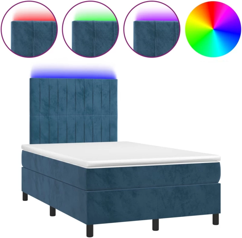 ΚΡΕΒΑΤΙ BOXSPRING ΜΕ ΣΤΡΩΜΑ & LED ΣΚ. ΜΠΛΕ 120X200ΕΚ. ΒΕΛΟΥΔΙΝΟ 3136237