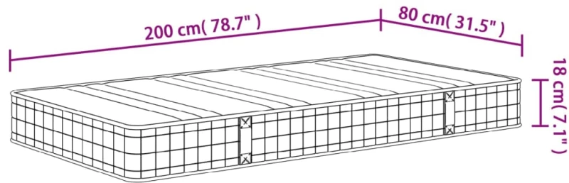 ΣΤΡΩΜΑ ΜΕ BONNELL SPRINGS ΜΕΣΑΙΑ ΣΚΛΗΡΟΤΗΤΑ 80X200 ΕΚ. 372927