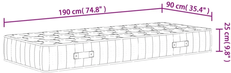 ΣΤΡΩΜΑ ΜΕ POCKET SPRINGS ΜΕΣΑΙΑ ΣΚΛΗΡΟΤΗΤΑ 90X200 ΕΚ. ΜΟΝΟ 372826