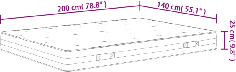 ΣΤΡΩΜΑ ΜΕ POCKET SPRINGS ΜΕΣΑΙΑ ΣΚΛΗΡΟΤΗΤΑ 140X200 ΕΚ. 372853