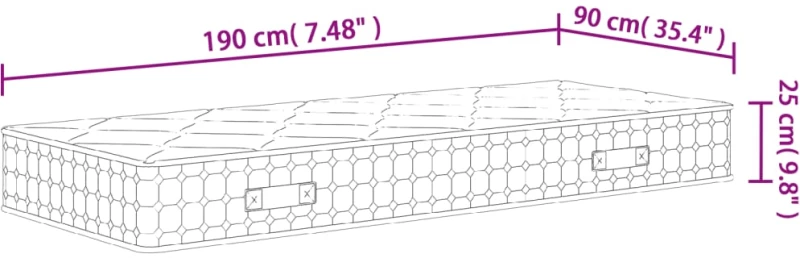 ΣΤΡΩΜΑ ΜΕ POCKET SPRINGS ΜΕΣΑΙΑ ΣΚΛΗΡΟΤΗΤΑ 90X200 ΕΚ. ΜΟΝΟ 372837