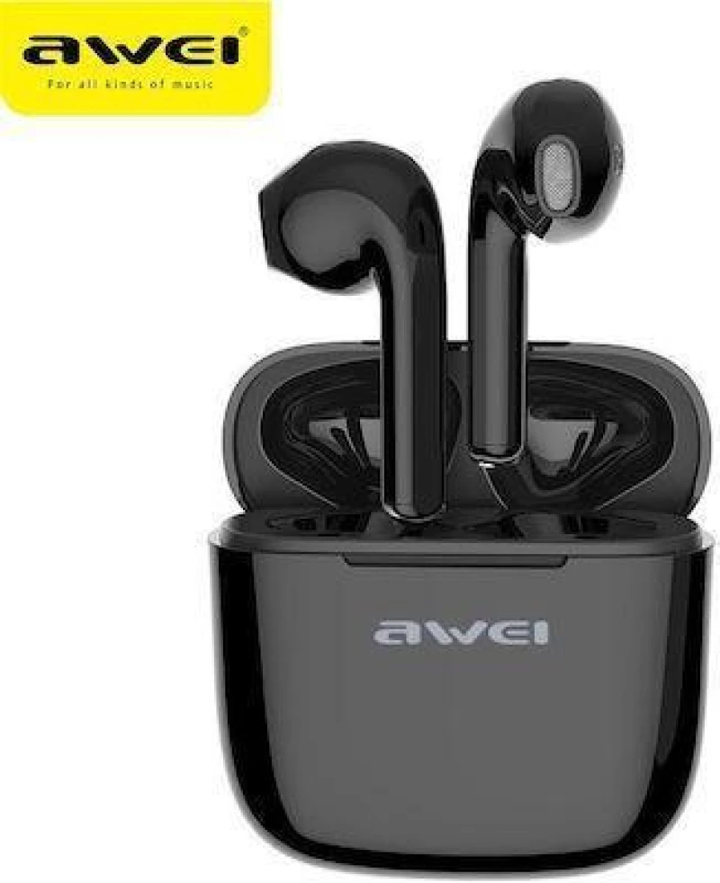 Awei T26 Pro In-ear Bluetooth Handsfree Ακουστικά με Θήκη Φόρτισης Μαύρα