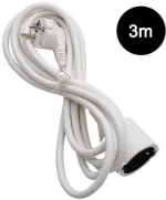LAMTECH EXTENSION CORD WITH CHILDREN PROTECTION 3M WHITE