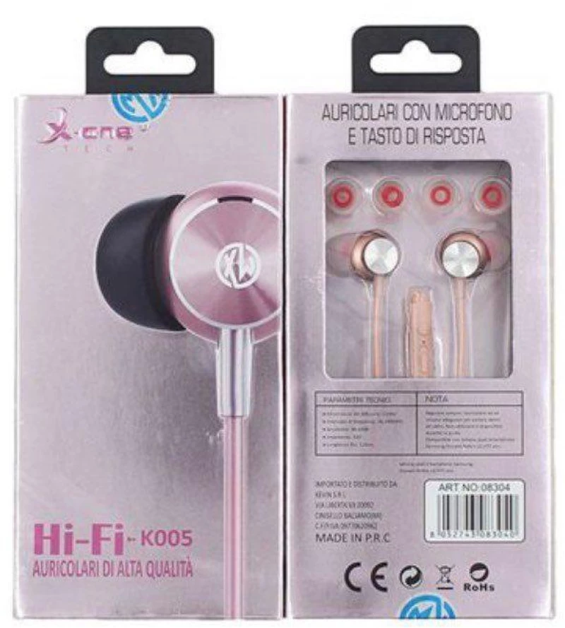 Ενσύρματα Ακουστικά In-Ear X-One K-005 Ροζ