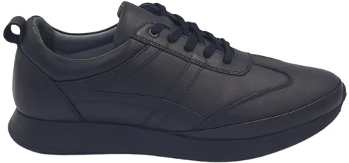 Ανδρικά Δερμάτινα Sneakers - 22488T - Μαύρο