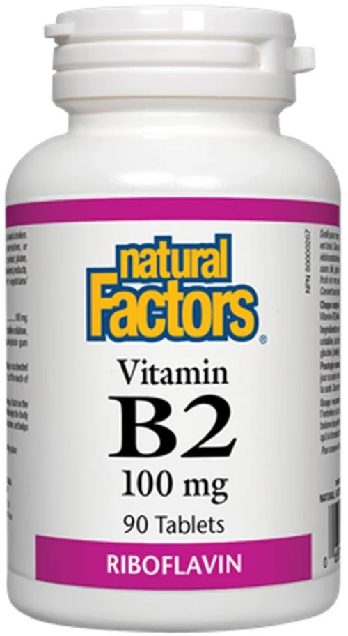 Natural Factors Vitamin B2 100 mg [90 Ταμπλέτες]