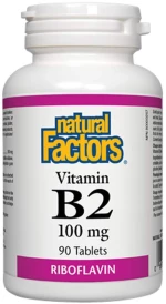 Natural Factors Vitamin B2 100 mg [90 Ταμπλέτες]
