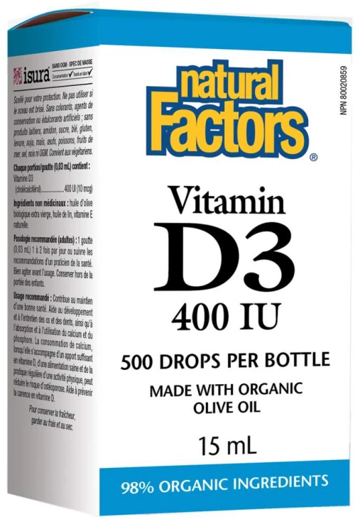 Natural Factors Vitamin D3 400 IU Drops [15 ml]