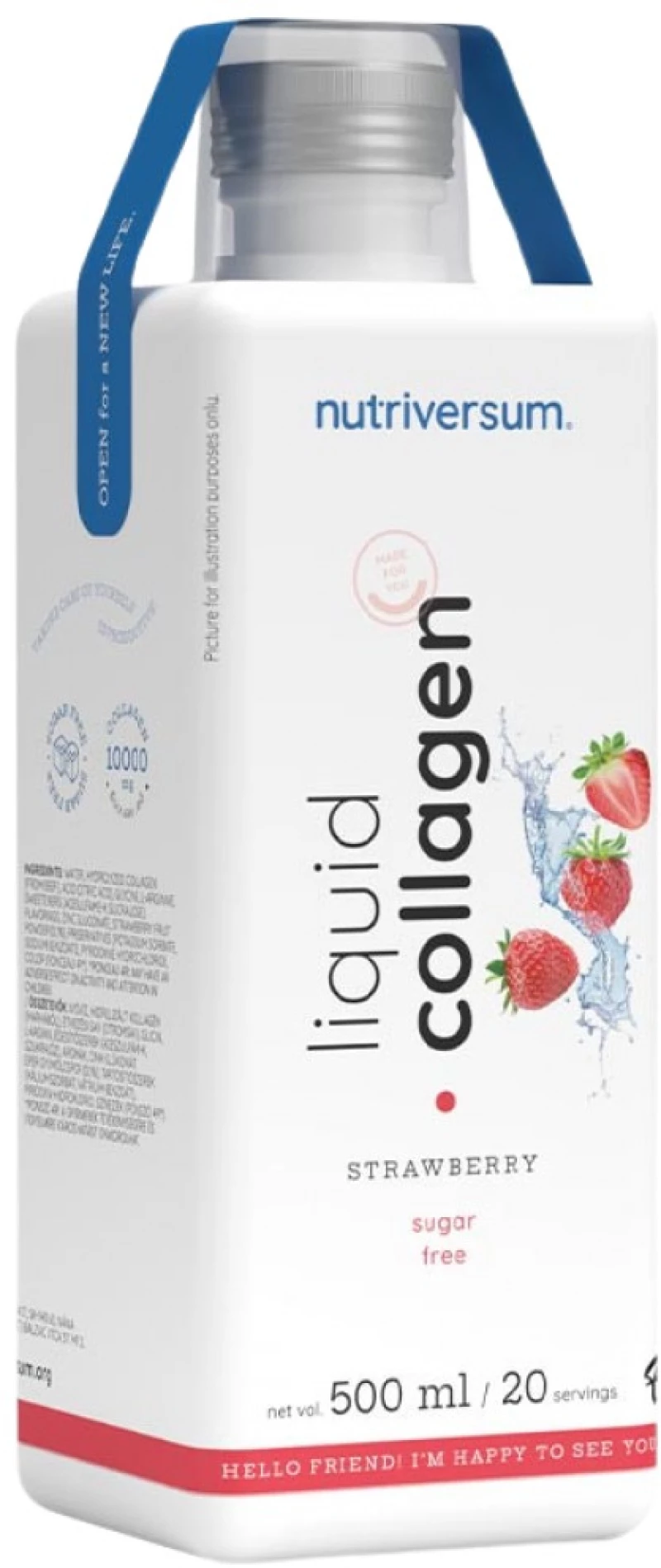 Nutriversum Collagen Liquid 10.000 | Sugar Free [500 ml] Φράουλα