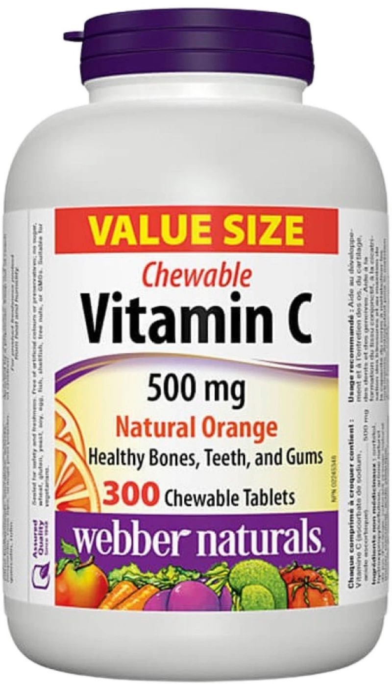 Webber Naturals Vitamin C 500 mg | Chewable [300 Μασώμενα δισκία]