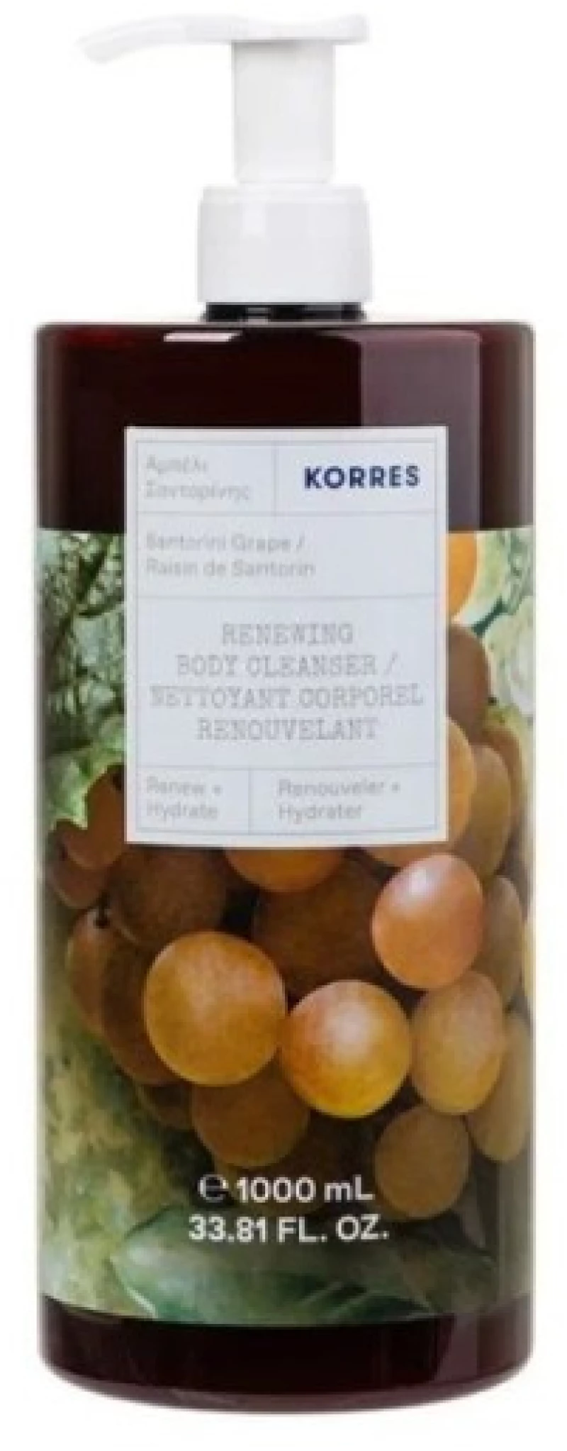 Korres Renewing Body Cleanser Αφρόλουτρο Αμπέλι Σαντορίνης 1000ml