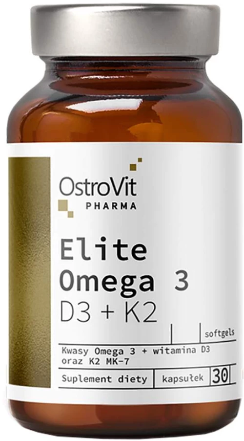 OstroVit Pharma Elite Omega 3 1000 mg D3 2000 IU + K2 50 mcg [30 Softgels]