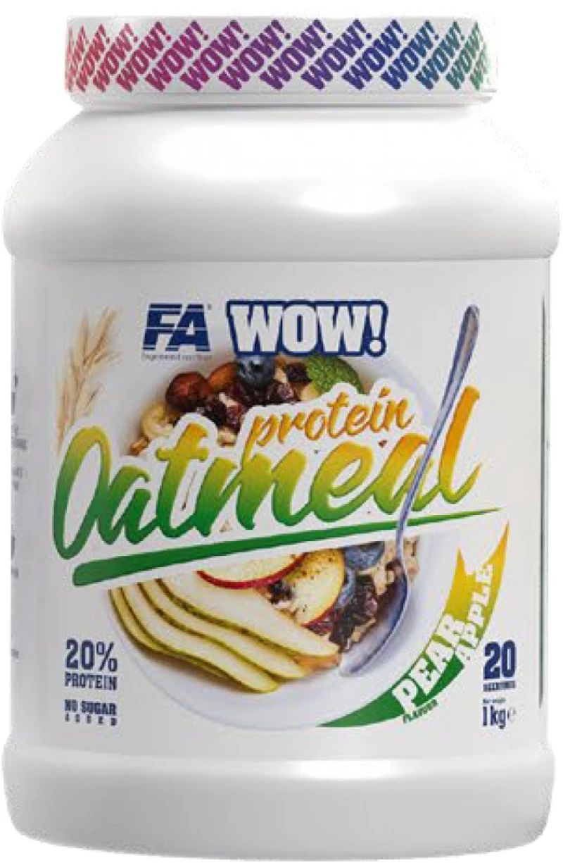 FA Nutrition WOW ! Protein Oatmeal | 20% Protein - No Sugar Added [1000 Γραμμάρια] Αχλάδι – Μήλο