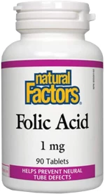 Natural Factors Folic Acid 1 mg [90 Ταμπλέτες]