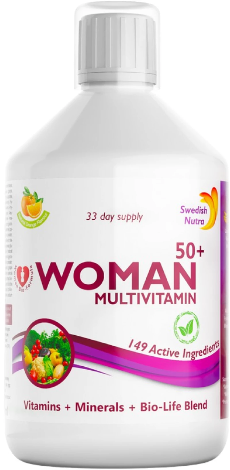 Swedish Nutra Woman Multivitamin 50+ | Vitamins + Minerals + Bilo-Life Blend [500 ml]