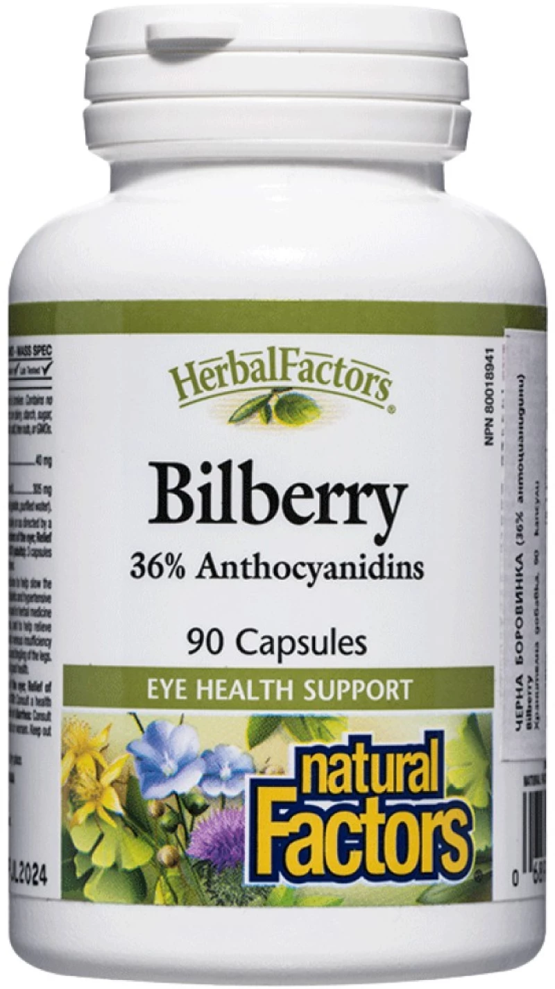 Natural Factors Bilberry 345 mg [90 Κάψουλες]