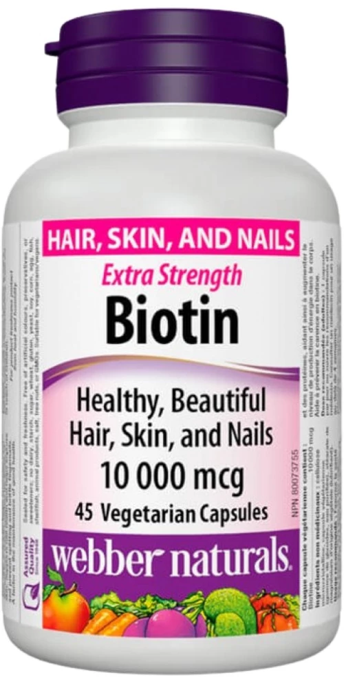 Webber Naturals Biotin Extra Strength 10000 mcg [45 Κάψουλες]