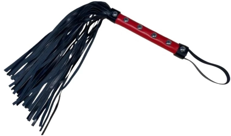 Bici cu Capse Metalice, Negru/Rosu, 40 cm, Fetish Love
