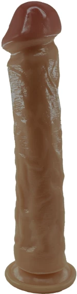 Dildo Realist Big Jim cu Ventuza, PVC, Caramel, 27.5 cm, Guilty