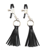 Nipple Clamps with Leather Cluster