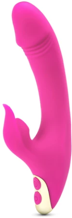 Pink Color 9 Speeds Rechargeable Silicone Penis Vibrator with Su