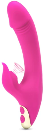 Pink Color 9 Speeds Rechargeable Silicone Penis Vibrator with Su