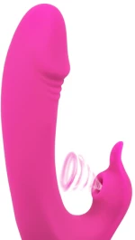 Pink Color 9 Speeds Rechargeable Silicone Penis Vibrator with Su