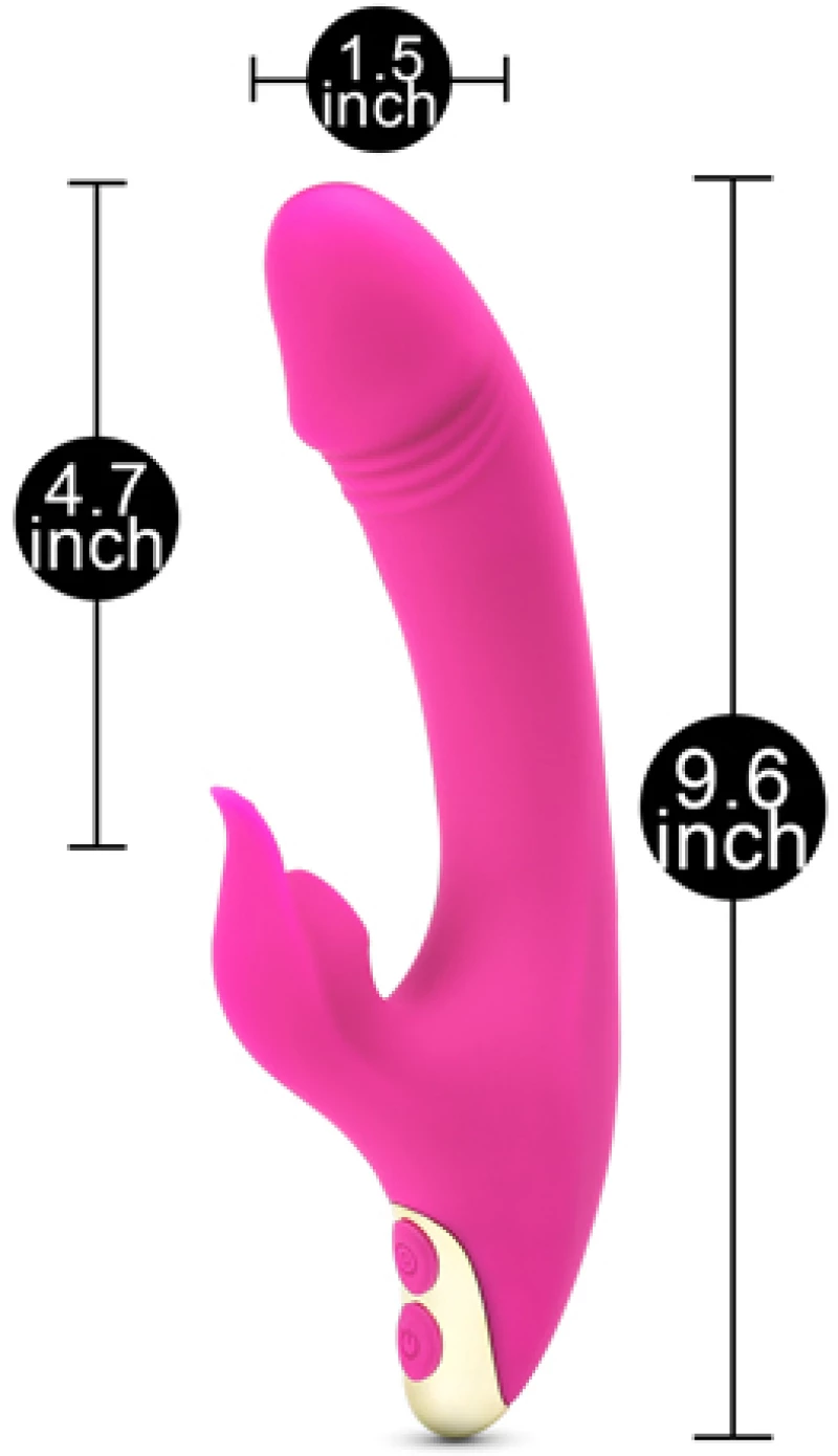 Pink Color 9 Speeds Rechargeable Silicone Penis Vibrator with Su