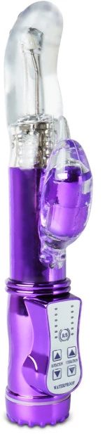 USB Rechargeable Electroplating Purple Color Pearls G-Spot Vibra