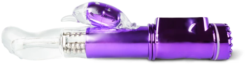 USB Rechargeable Electroplating Purple Color Pearls G-Spot Vibra