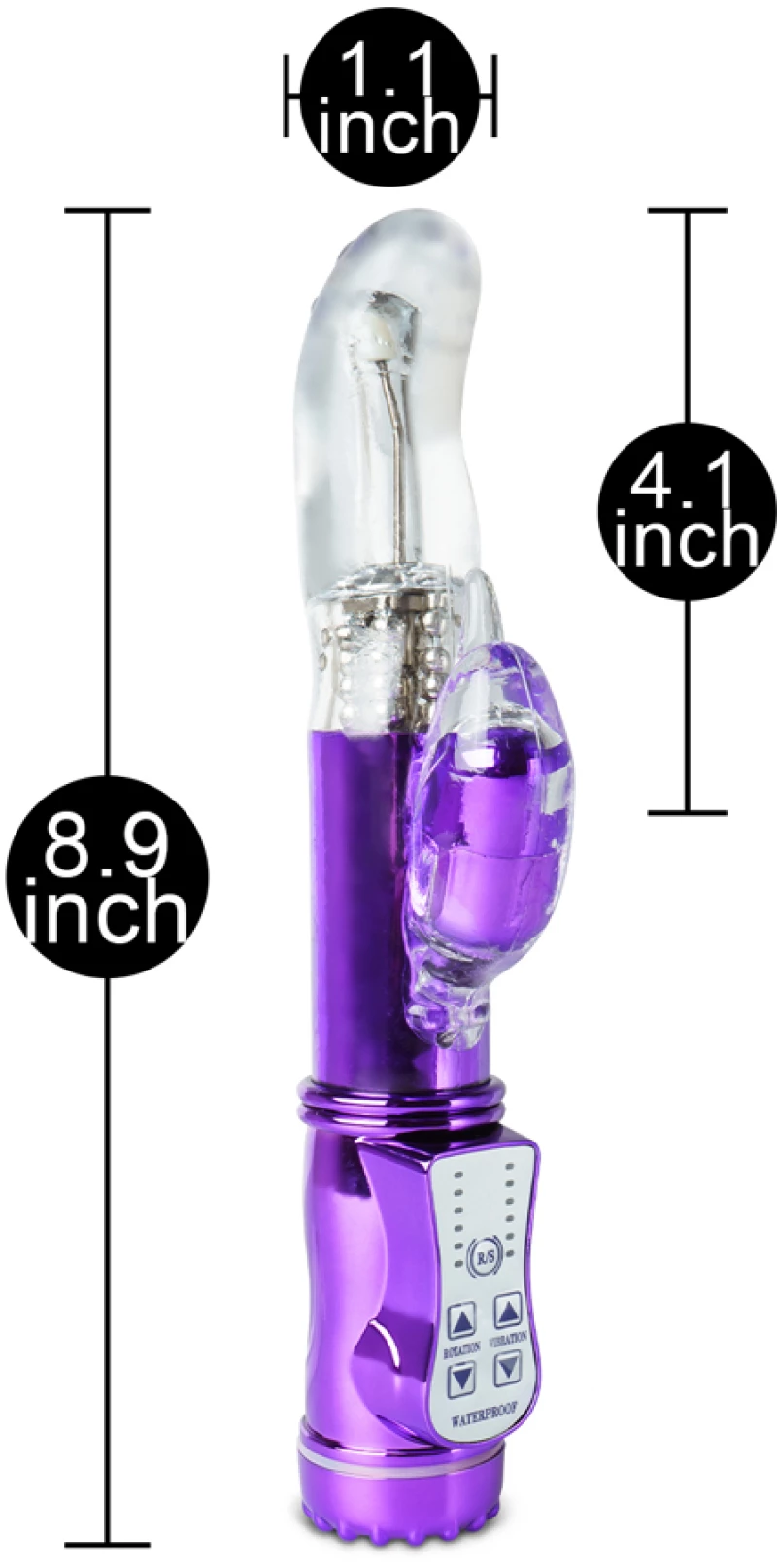 USB Rechargeable Electroplating Purple Color Pearls G-Spot Vibra
